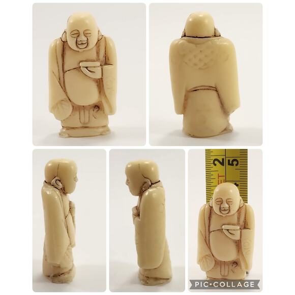 Vintage Miniature Collectible Lot – Green Glass Bottles, Buddha, Glass Dolphin - Picture 4 of 10